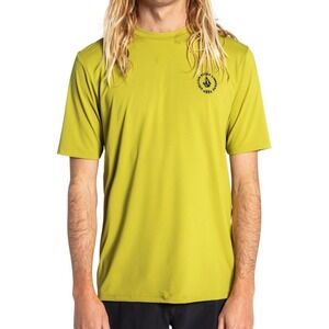 NWT Volcom Mens Spray Stone SS Rash Guard Lime Green 50+ UV Protection Large